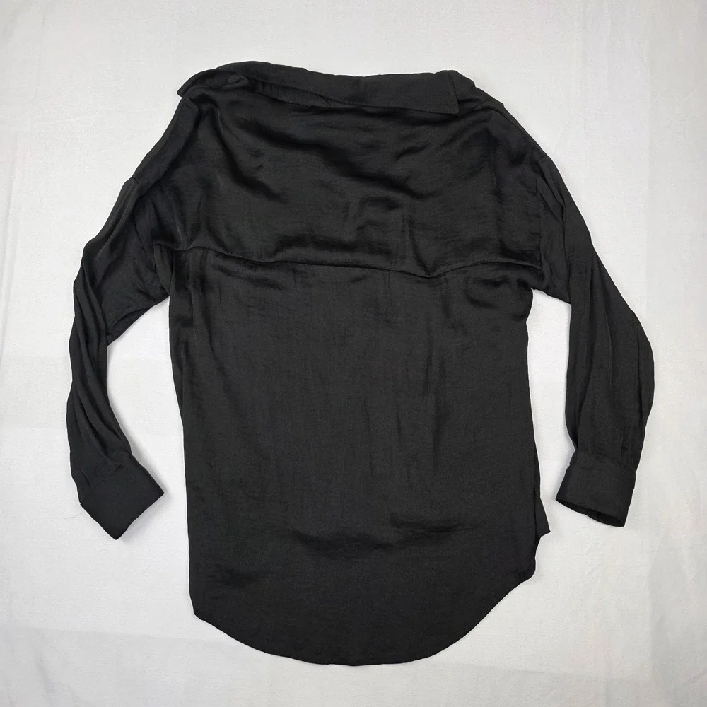 Free People Starry Dreams Top‎ Womens Size XS Oversized Pullover Blouse Black